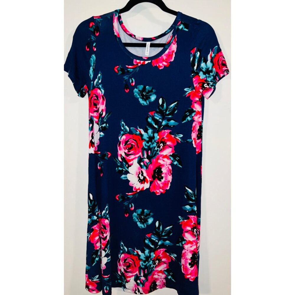 Popyoung Fit & Flare Small Brilliant Multicolor Floral Rayon(+1)